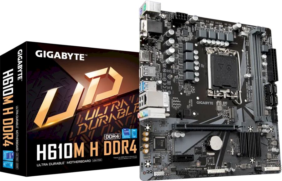 Материнская плата Gigabyte LGA1700 (Gen.12) (H610M H DDR4 (rev. 1.1) Intel H610 Express