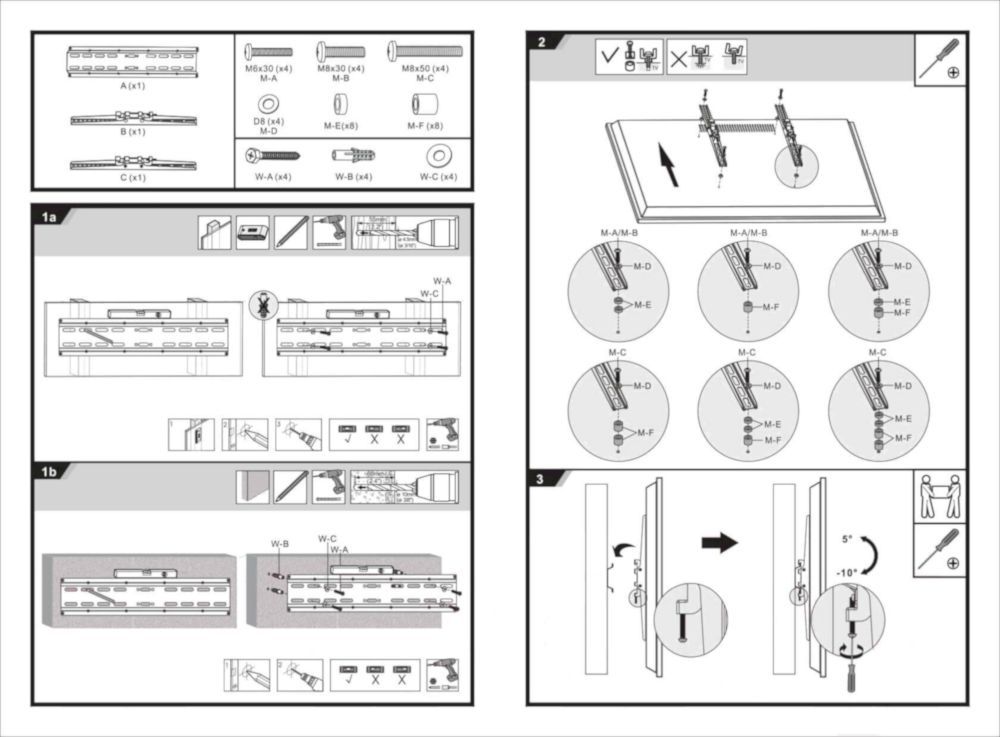Кронштейн для телевизора Ultramounts UM 835T Черный