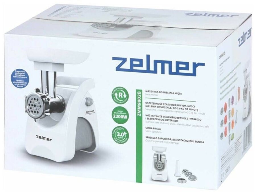 Мясорубка Zelmer ZMM9802B белый