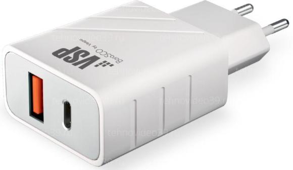 Сетевое ЗУ BORASCO Power Delivery, 20W +Дата-кабель Type-C-8 pin, 3А, 1м, белое (50636) купить по низкой цене в интернет-магазине ТехноВидео