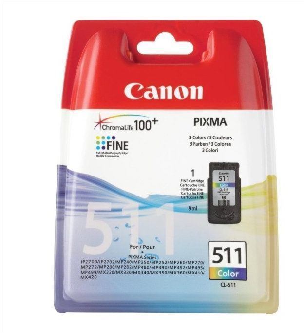 Картридж Canon CL-511 для MP240/MP260/MP480 (Color) (9ml) (2972B007)