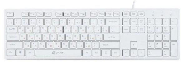 Клавиатура Оклик 500M белый USB slim купить по низкой цене в интернет-магазине ТехноВидео