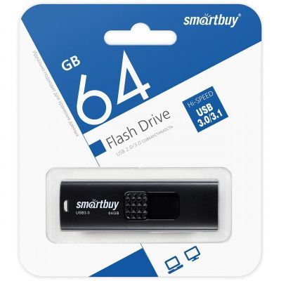 USB 3.0 Smartbuy 64GB Fashion Black (SB064GB3FSK)