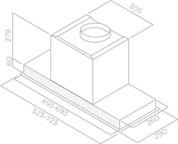 Вытяжка полновстраиваемая Elica Hidden 2.0 @ IX/A/72