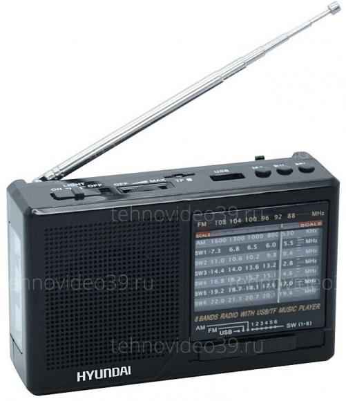 Радиоприемник Hyundai H-PSR140 черный USB microSD купить по низкой цене в интернет-магазине ТехноВидео