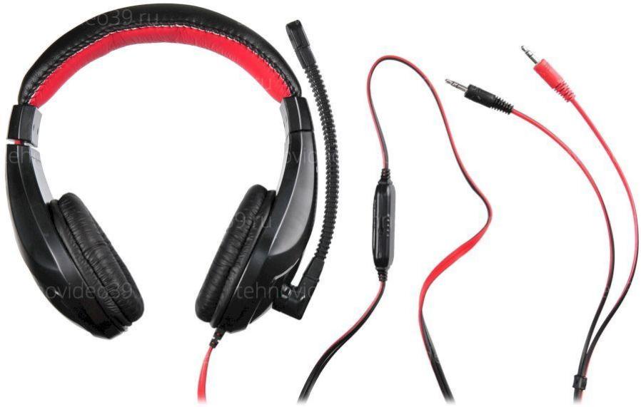 Гарнитура Оклик HS-L100 черный/красный (NO530) купить по низкой цене в интернет-магазине ТехноВидео