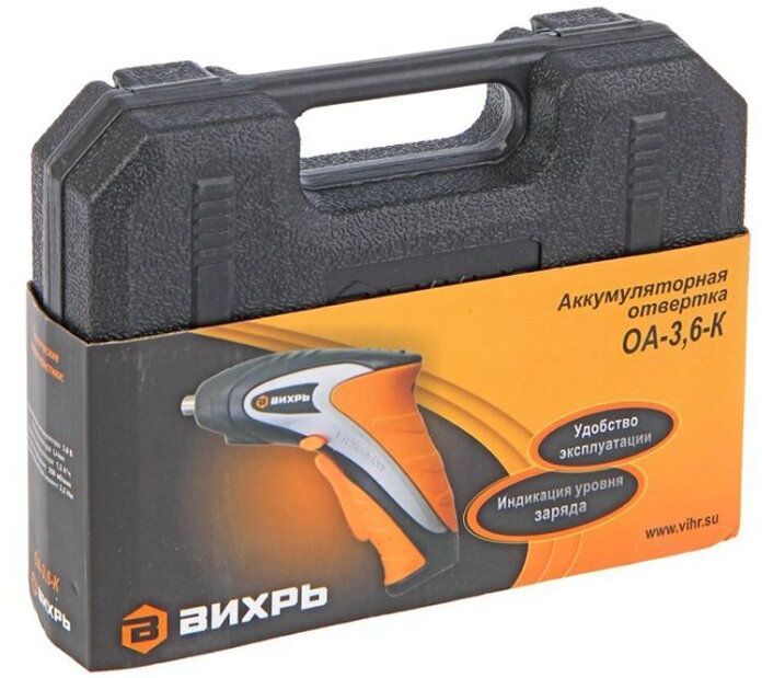 Отвертка аккумуляторная ОА-3,6-К Вихрь (72/14/10)