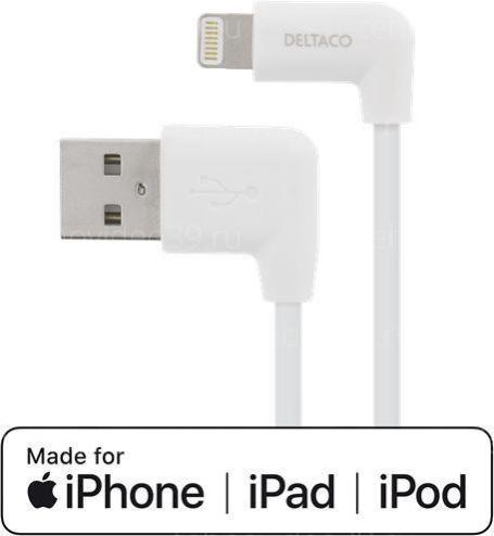 Кабель Deltaco Lightning iPad, iPhone и iPod, 1m белый IPLH-166 купить по низкой цене в интернет-магазине ТехноВидео