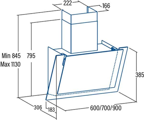 Вытяжка наклонная CATA VALTO 600 XGBK