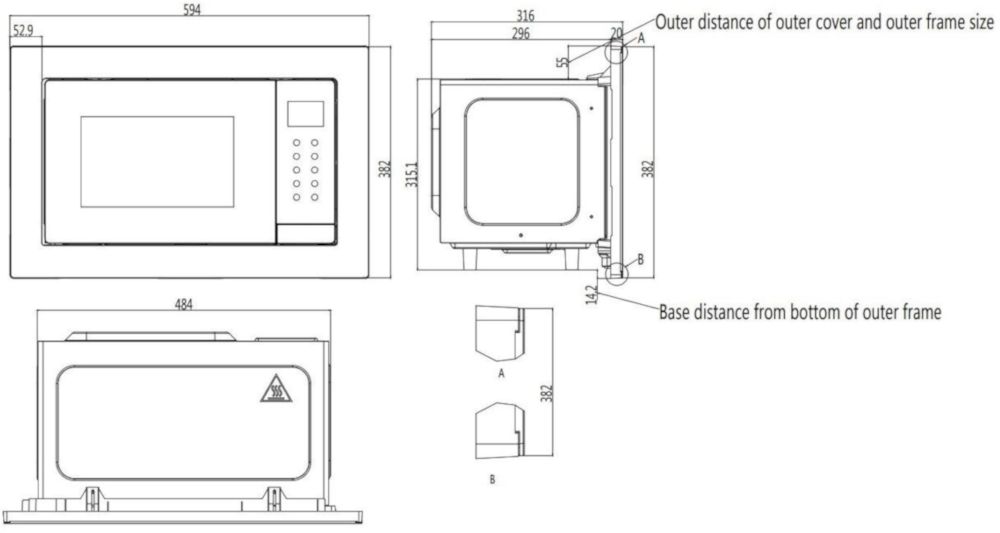Встраиваемая микроволновая печь Haier HMX-BTG207W (Белая) (TD0048653RU)