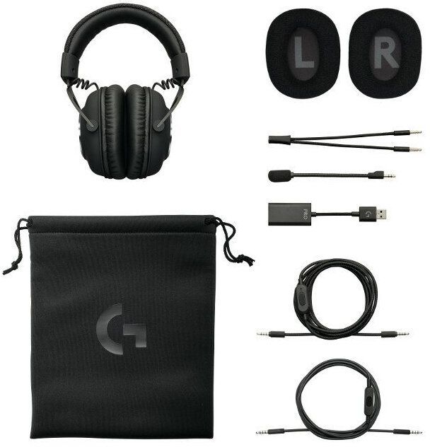 Игровые наушники с микрофоном Logitech G Pro X черный (981-000818)
