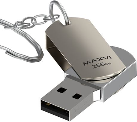 USB Flash Drive 32Gb Maxvi metallic silver (FD32GBUSB20C10MM)