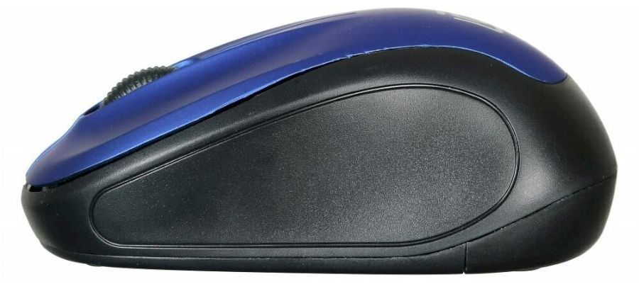 Мышь Оклик 665MW черный/синий оптическая (1000dpi) беспроводная USB (3but)