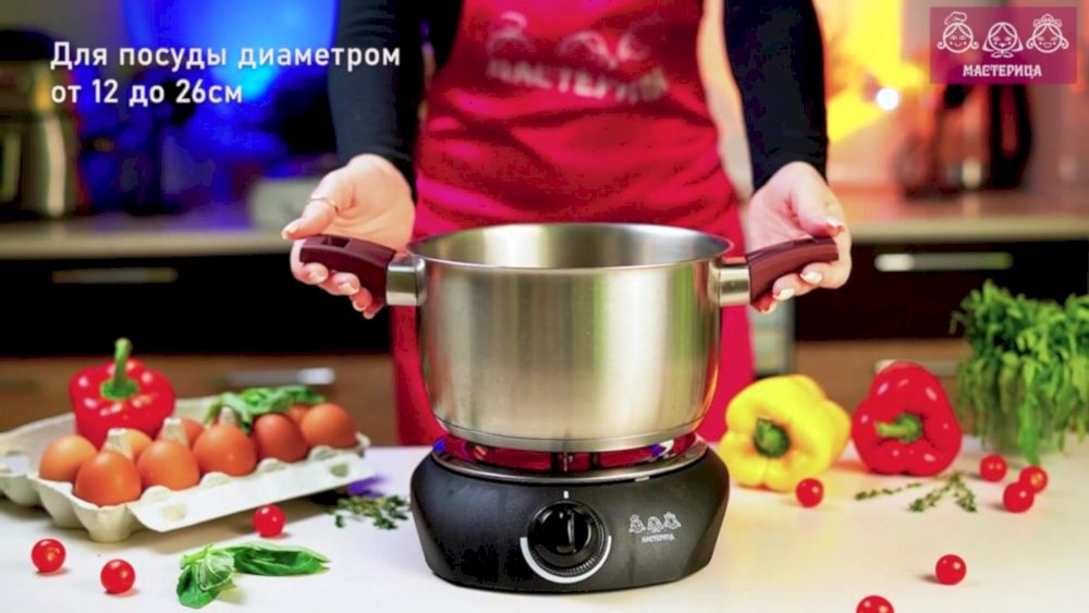 Плитка электрическая Мастерица ES-0101, черная