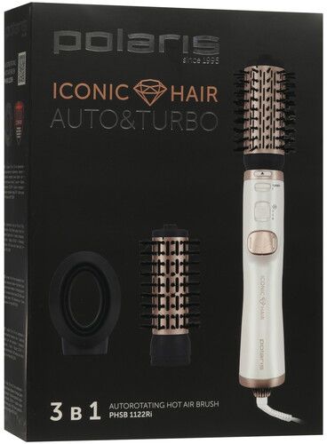 Фен-щетка Polaris PHSB 1122Ri белый/золотистый