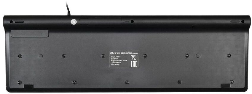 Клавиатура Оклик 480M черный/серый USB slim Multimedia