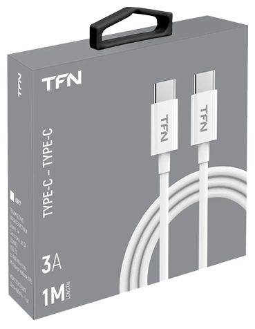 Кабель TFN TypeC-TypeC TPE 1.0m white (CUSBCC1MTPWH)