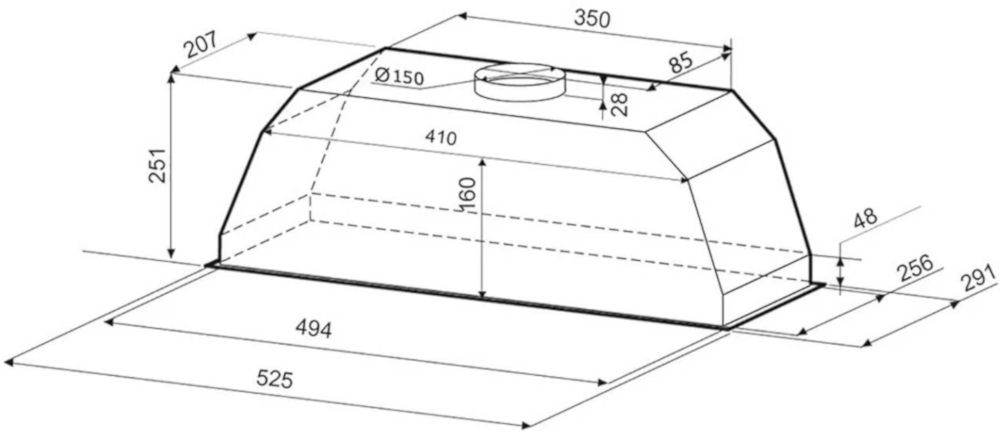 Вытяжка полновстраиваемая Krona ADEL 600 WHITE PB (КА-00002357)
