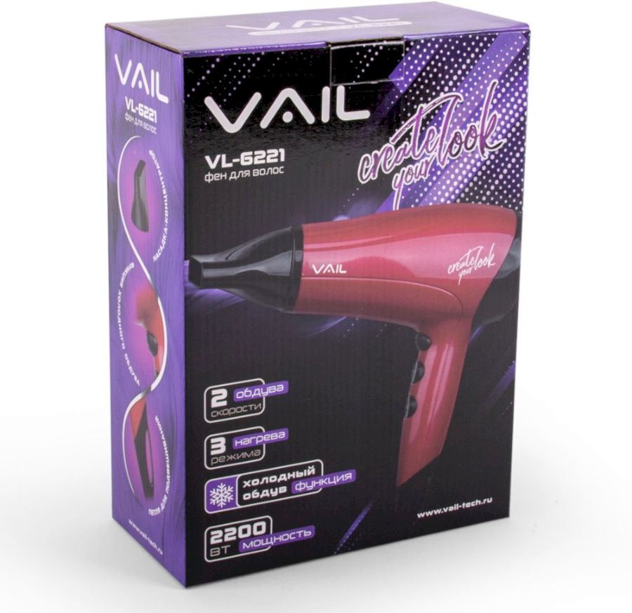 Фен VAIL VL-6221 красный