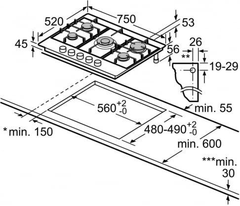 Газовая варочная поверхность Bosch PGQ 7B5B90