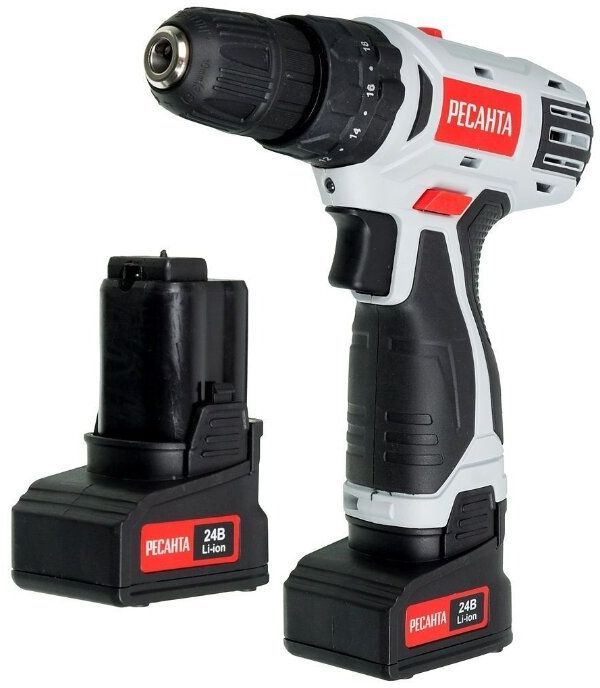 Дрель-шуруповерт аккумуляторная Ресанта ДА-24-2ЛК (75/14/7)