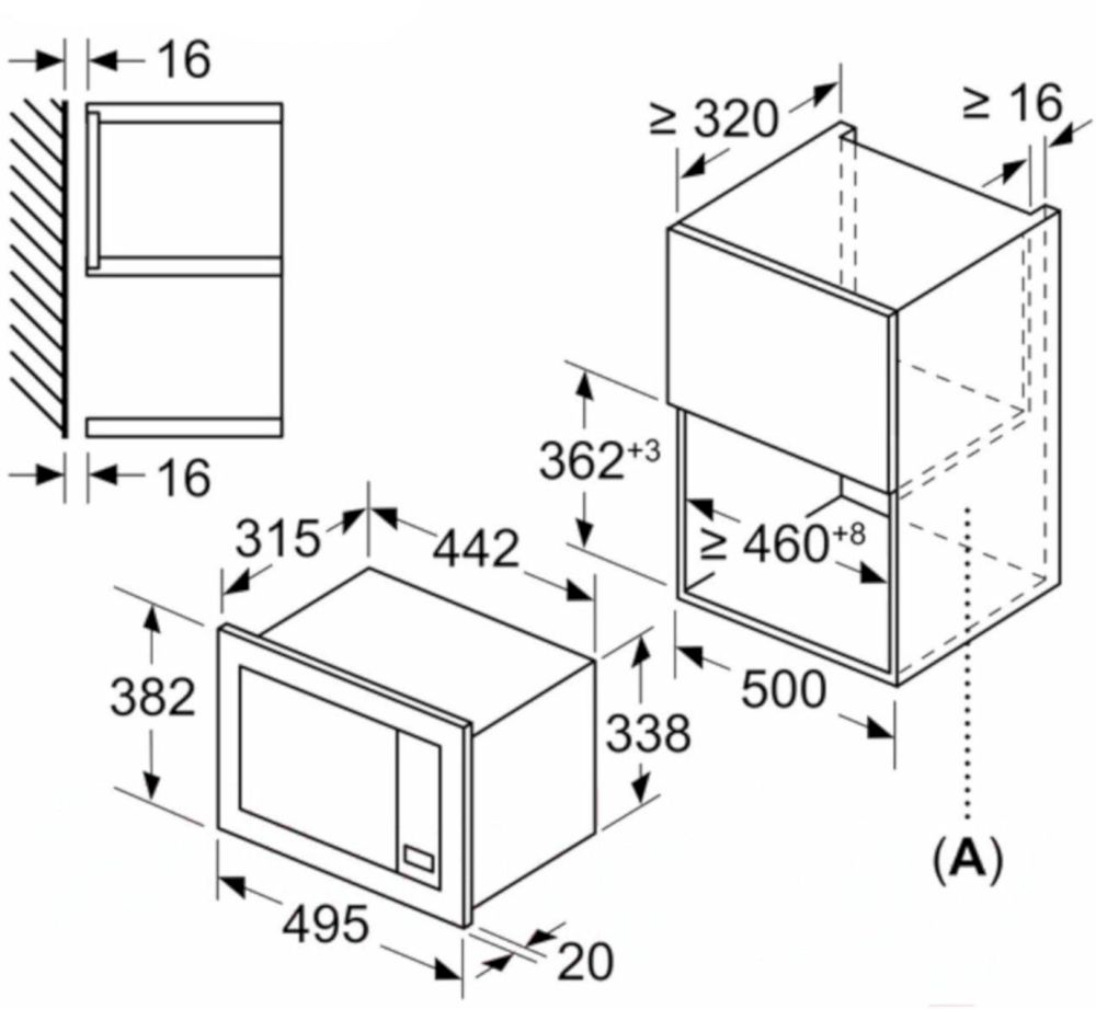 Встраиваемая микроволновая печь Bosch BFL523MW3 (белый)