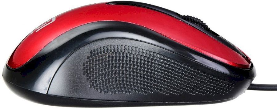 Мышь Оклик 385M черный/красный оптическая (1000dpi) USB для ноутбука (3but)