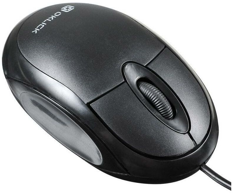 Мышь Оклик 105S черный оптическая (800dpi) USB для ноутбука (2but)