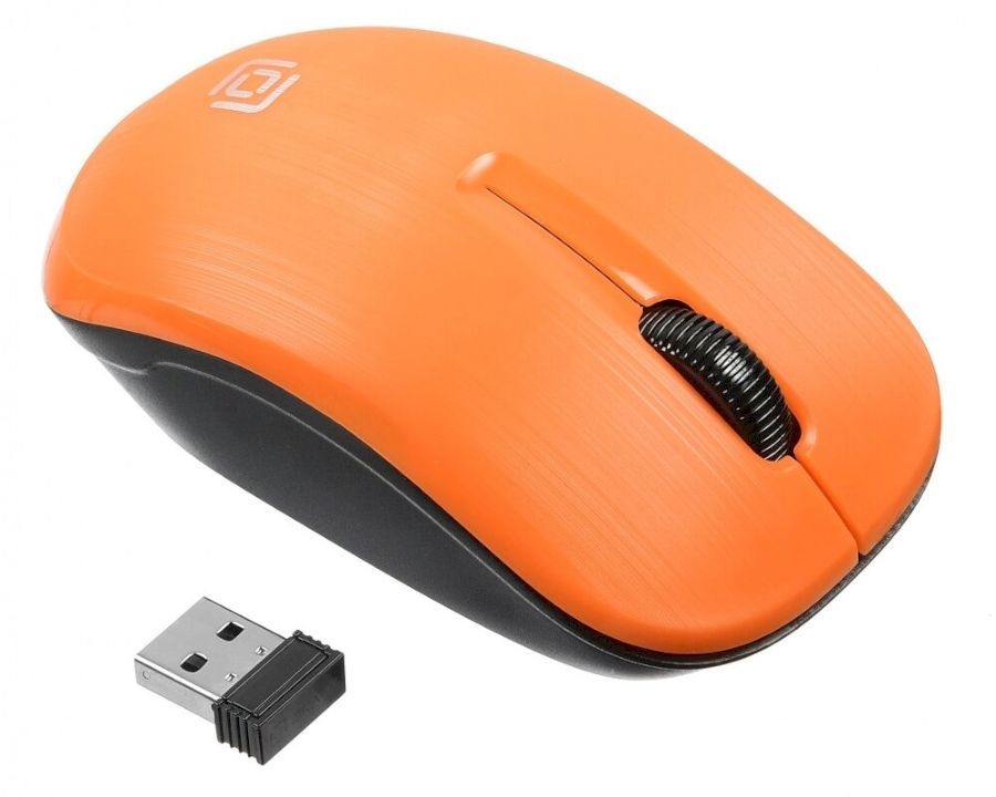 Мышь Оклик 525MW оранжевый оптическая (1000dpi) беспроводная USB (2but)