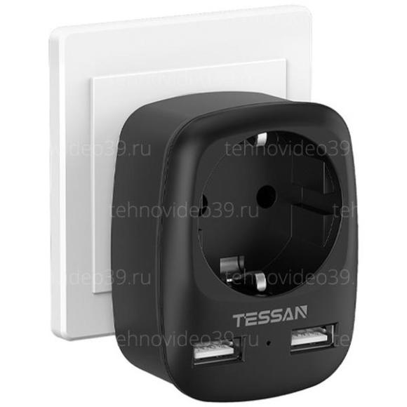 Сетевой фильтр Tessan TS-611-DE Черный (1 розетка + 2 USB) купить по низкой цене в интернет-магазине ТехноВидео