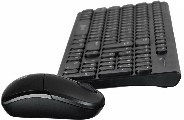 Комплект Оклик клавиатура + мышь беспроводные 220M черный, USB