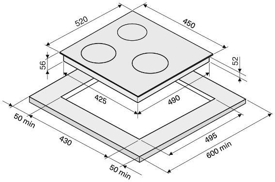 Индукционная варочная поверхность Krona MAGIER 45 BL 3BTK (Черный) (КА-00005760)