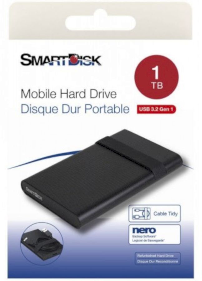 Внешний жёсткий диск Verbatim 1000GB SmartDisk () USB 3.2 G1 черный (69812)