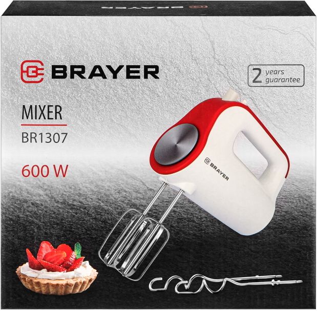 Миксер Brayer BR1307 белый/красный
