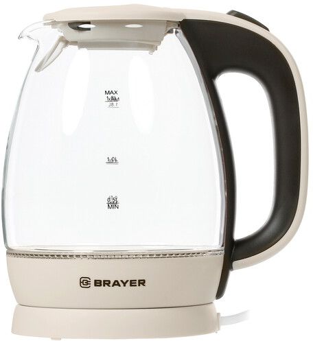 Электрический чайник Brayer BR1045BN, бежевый/коричневый