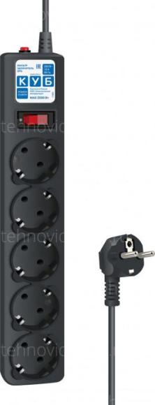 Сетевой фильтр КУБ SPG5-С3 черный 3.0 м (5 розеток) купить по низкой цене в интернет-магазине ТехноВидео