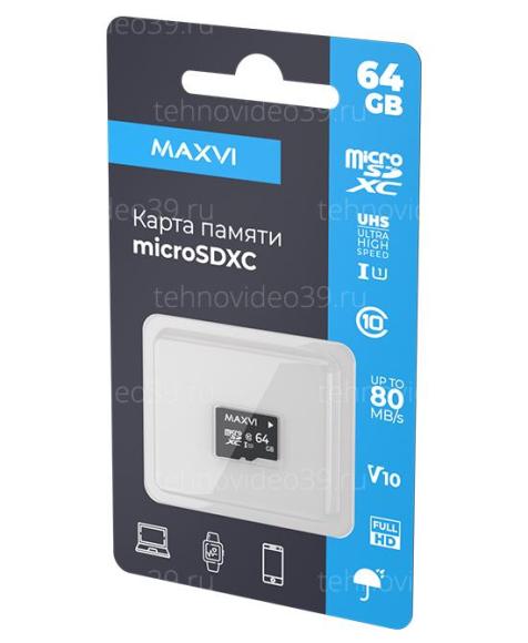 Micro Secure Digital 64GB Maxvi class 10, UHS-I (1), V10 (MSD64GBC10V10W0) купить по низкой цене в интернет-магазине ТехноВидео