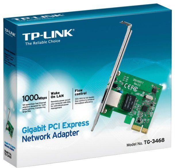 Сетевая карта TP-Link TG-3468 32-bit Gigabit PCIe Networks Adapter, Realtek RTL8168B, 10/100/1