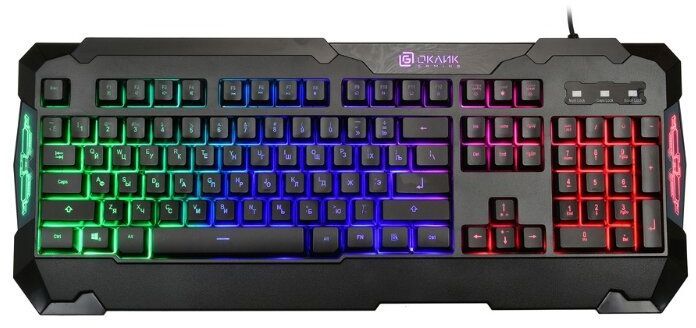 Клавиатура Оклик 721G SHERIFF черный USB Multimedia LED
