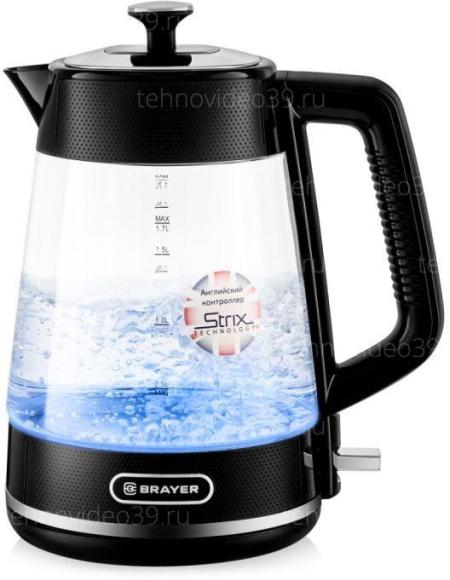 Электрический чайник Brayer BR1071 стекло черный купить по низкой цене в интернет-магазине ТехноВидео