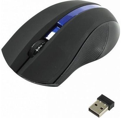 Мышь Оклик 615MW черный/синий оптическая (1000dpi) беспроводная USB (2but)