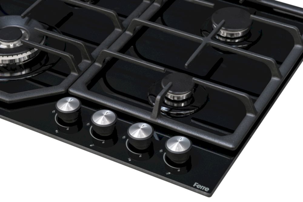 Газовая варочная поверхность Ferre SA025/W черное стекло