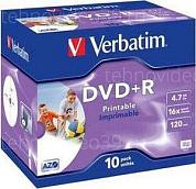 Матрица DVD+R 4.7Gb Verbatim 16X Jewel Case (10) AZO WIDE PRINTABLE (43508) купить по низкой цене в интернет-магазине ТехноВидео