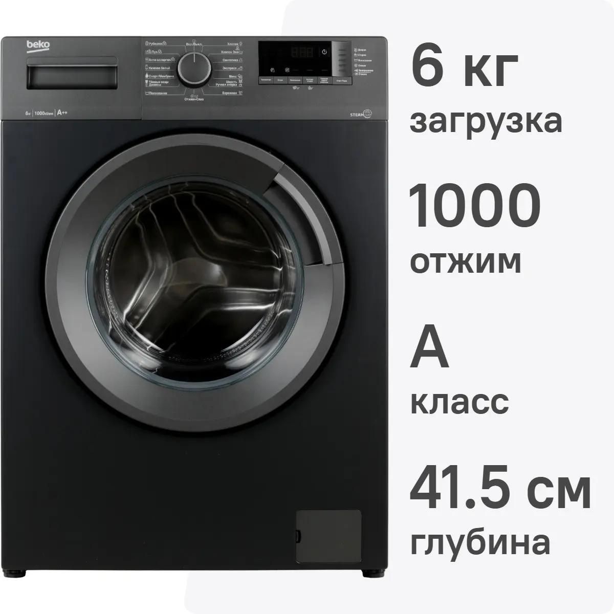 Стиральная машина Beko WSRE6512ZAA (Антрацит) (7320210019)
