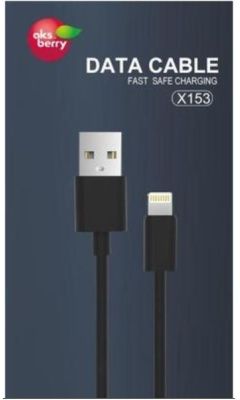 Кабель Lightning-USB Type-A чёрный 2.4А Aksberry X153