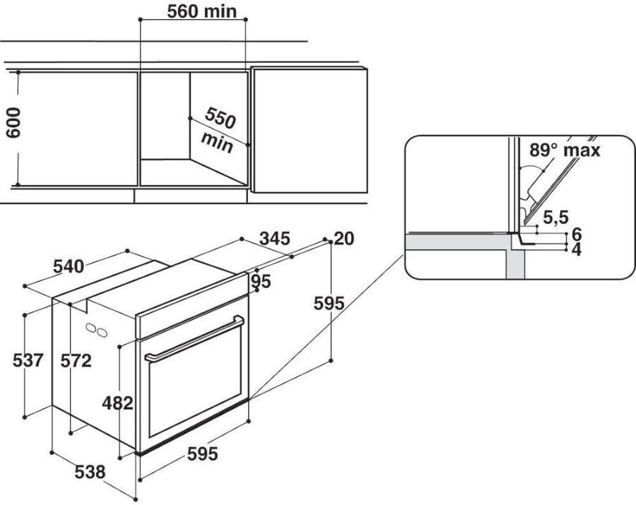 Духовой шкаф Whirlpool W7 OM4 4S1 P BL черный