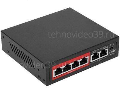 Коммутатор NETIS P106C (L2) 6x100Мбит/с 4PoE+ 60W неуправляемый купить по низкой цене в интернет-магазине ТехноВидео