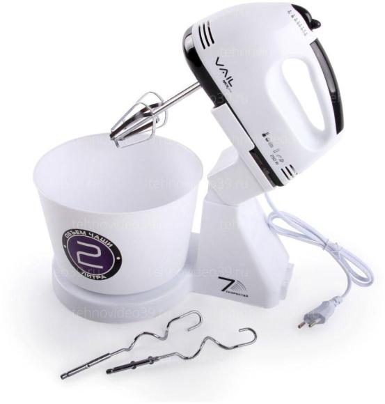 Миксер VAIL VL-5604 белый/черный купить по низкой цене в интернет-магазине ТехноВидео