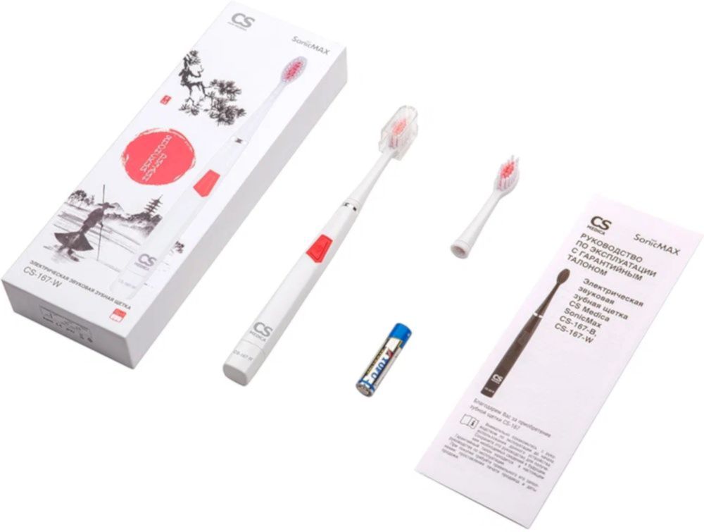 Зубная щетка CS Medica электрическая звуковая SonicMax CS-167-W (белая)
