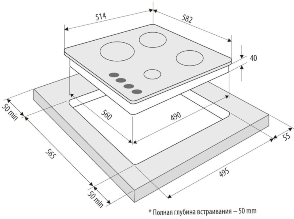Газовая варочная поверхность Krona ALMA 60 BL (Чёрный)